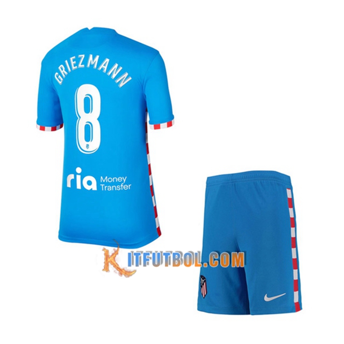 Camiseta Futbol Atletico Madrid (Griezmann 8) Ninos Tercero 2021/2022