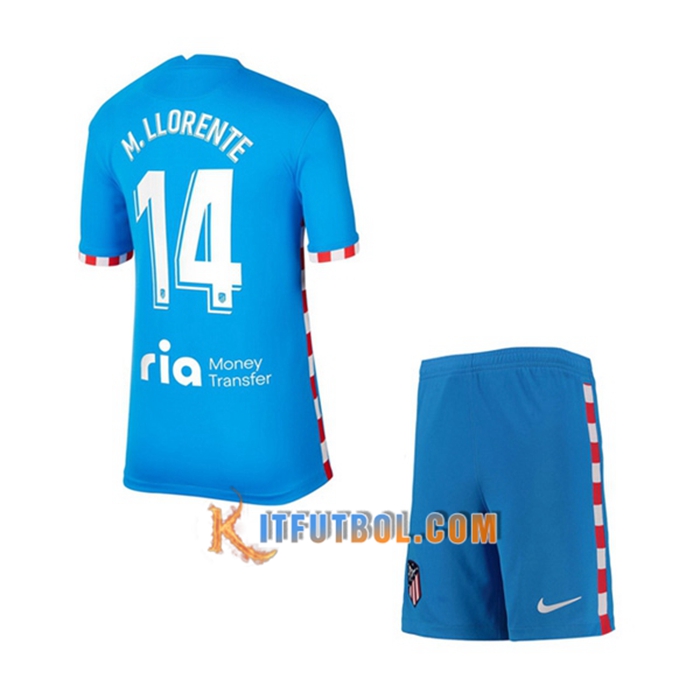 Camiseta Futbol Atletico Madrid (M. Llorente 14) Ninos Tercero 2021/2022