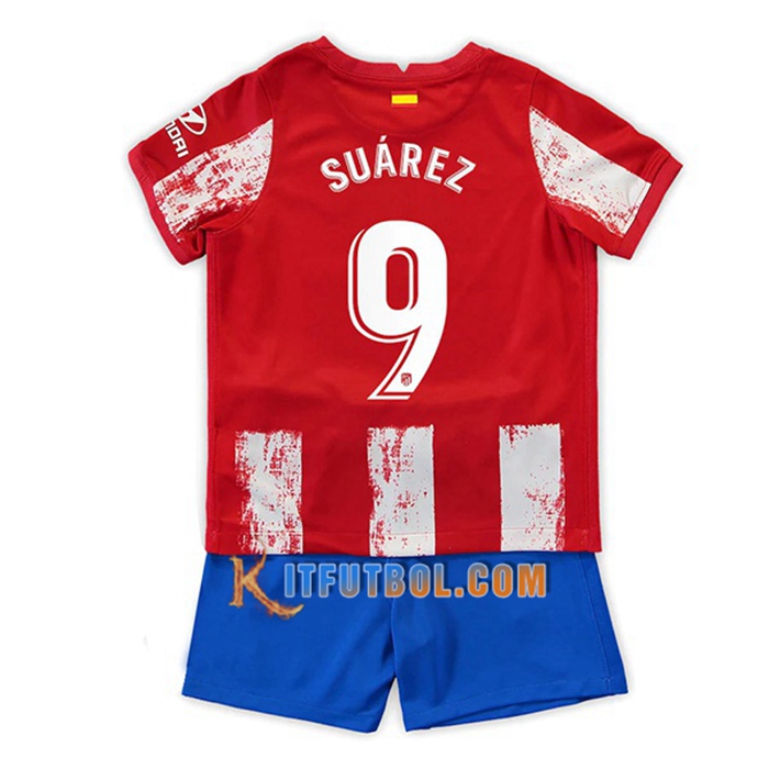 Camiseta Futbol Atletico Madrid (Suarez 9) Ninos Titular 2021/2022