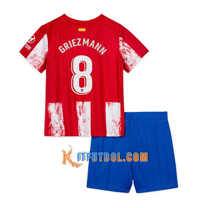 Camiseta Futbol Atletico Madrid (Griezmann 8) Ninos Titular 2021/2022