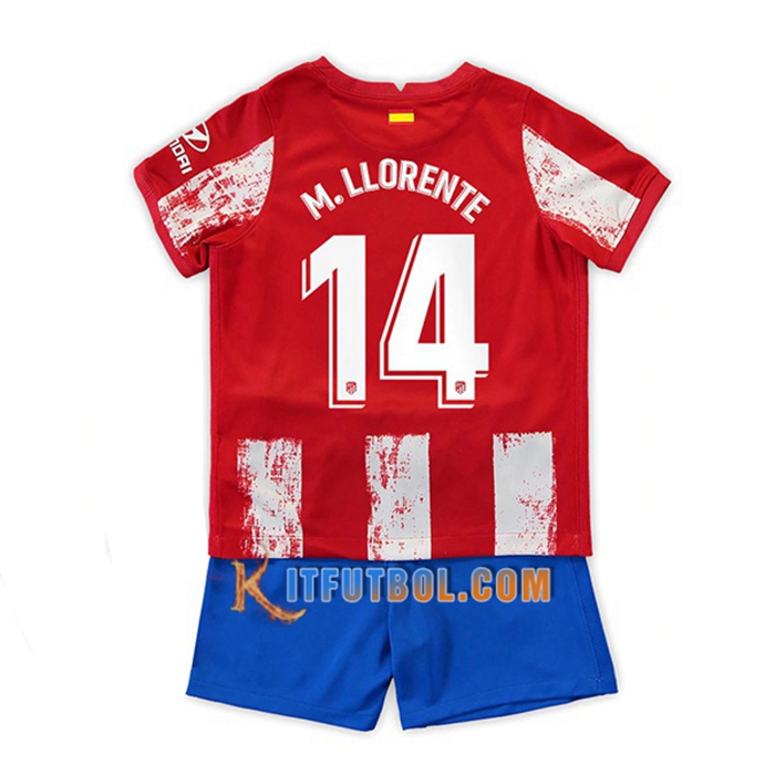 Camiseta Futbol Atletico Madrid (M. Llorente 14) Ninos Titular 2021/2022