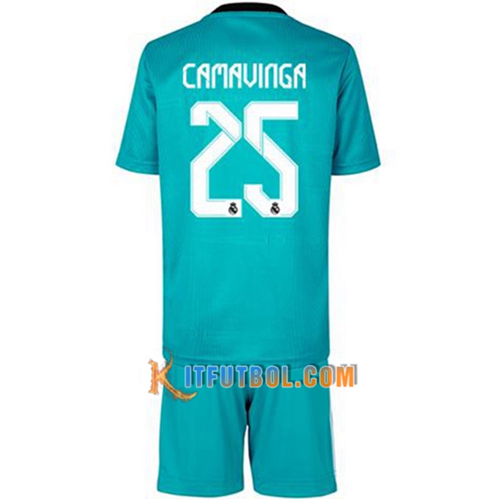 Camiseta Futbol Real Madrid (Camavinga 25) Ninos Tercero 2021/2022