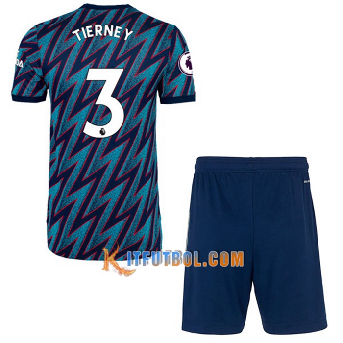Camiseta Futbol FC Arsenal (Kieran Tierney 3) Ninos Tercero 2021/2022