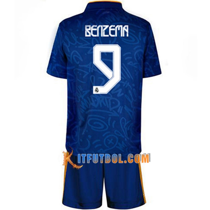 Camiseta Futbol Real Madrid (Benzema 9) Ninos Alternativo 2021/2022