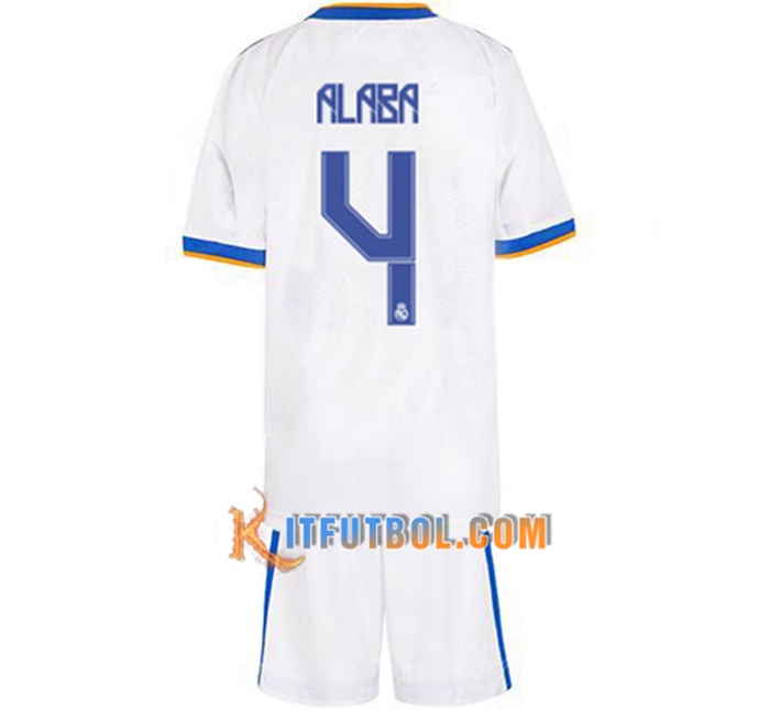 Camiseta Futbol Real Madrid (Alaba 4) Ninos Titular 2021/2022