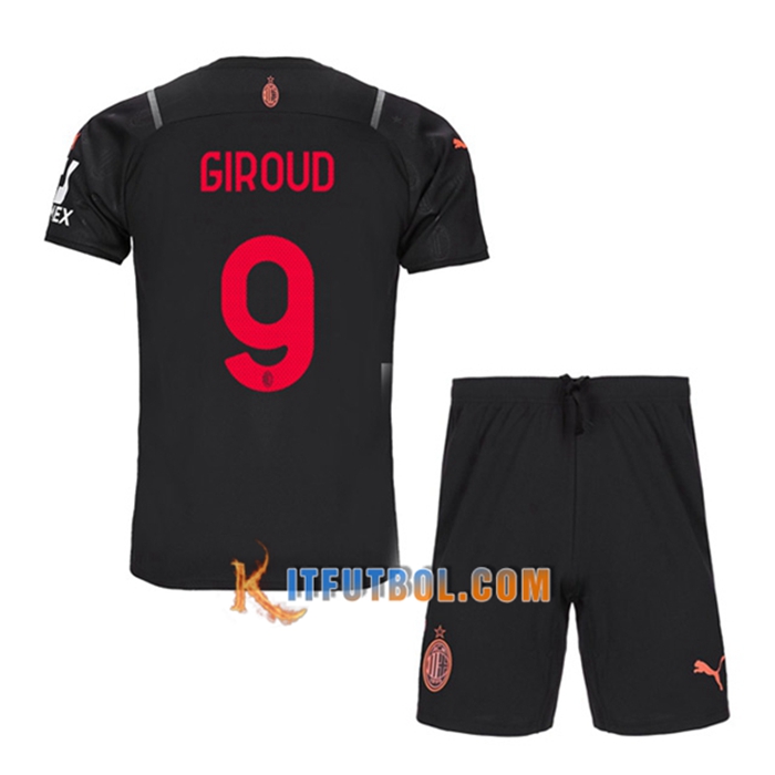 Camiseta Futbol AC Milan (GIROUD 9) Ninos Tercero 2021/2022