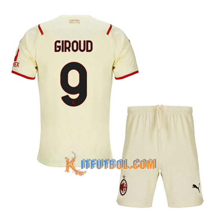 Camiseta Futbol AC Milan (GIROUD 9) Ninos Alternativo 2021/2022
