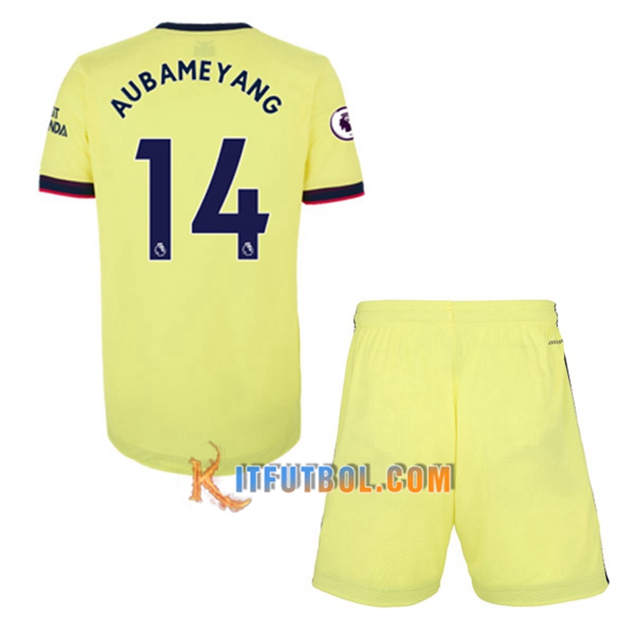 Camiseta Futbol FC Arsenal (Pierre-Emerick Aubameyang 14) Ninos Alternativo 2021/2022