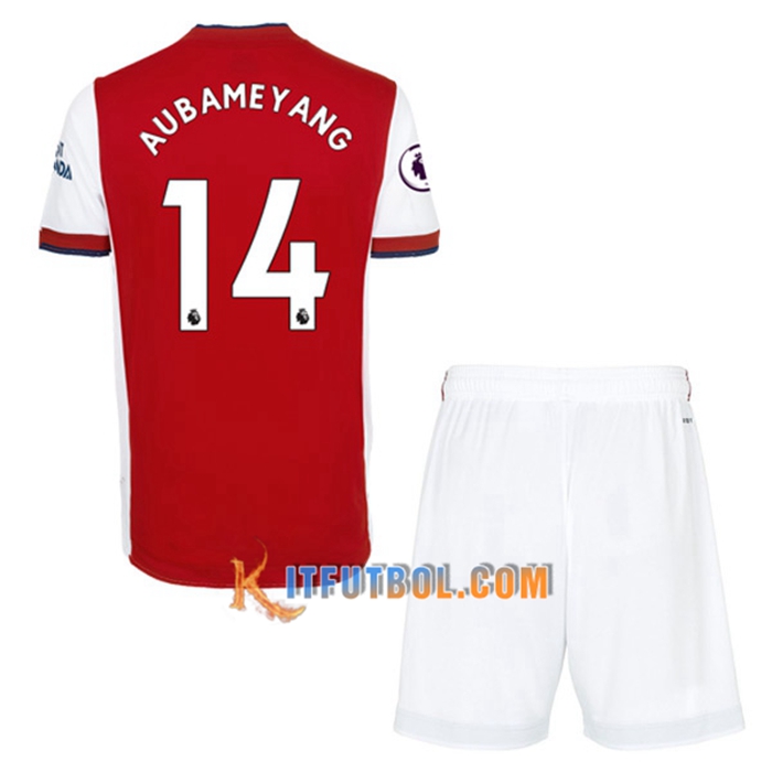 Camiseta Futbol FC Arsenal (Pierre-Emerick Aubameyang 14) Ninos Titular 2021/2022