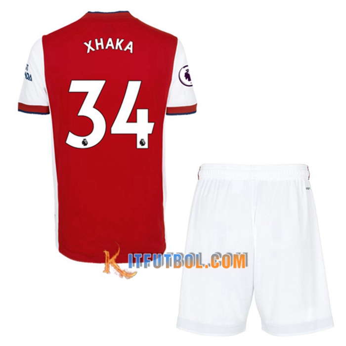 Camiseta Futbol FC Arsenal (Granit Xhaka 34) Ninos Titular 2021/2022