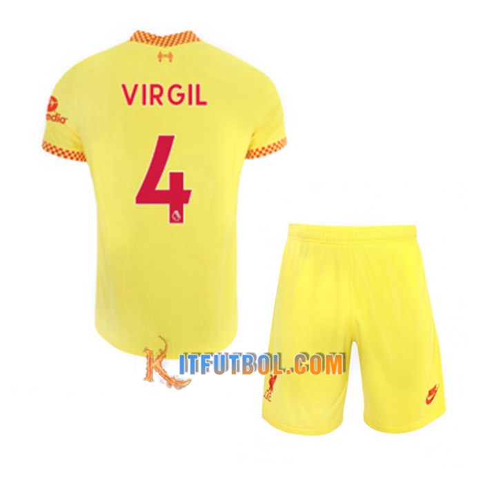 Camiseta Futbol FC Liverpool (Virgil 4) Ninos Tercero 2021/2022