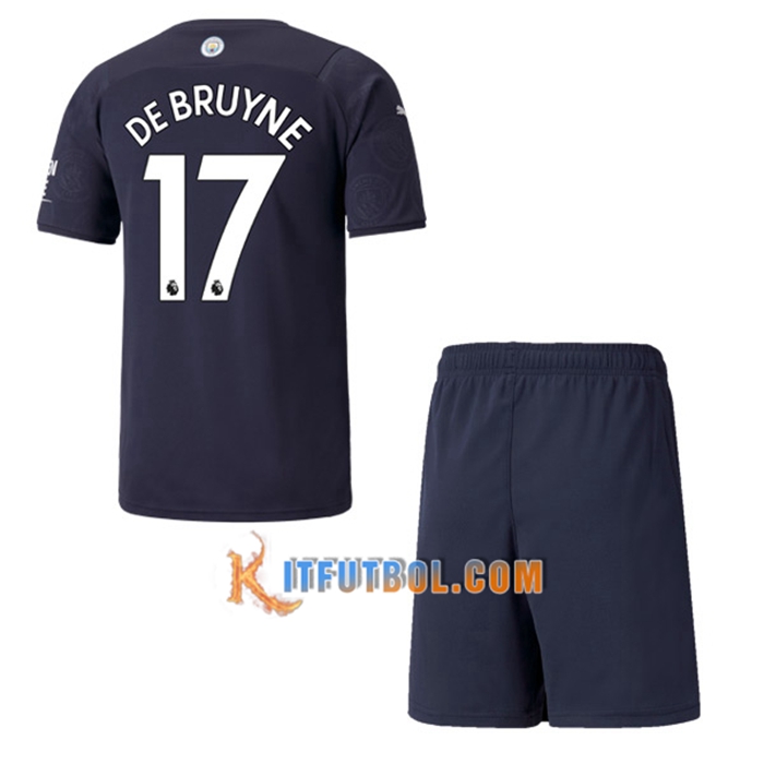 Camiseta Futbol Manchester City (DEBRUYNE 17) Ninos Tercero 2021/2022