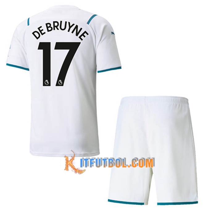 Camiseta Futbol Manchester City (DEBRUYNE 17) Ninos Alternativo 2021/2022