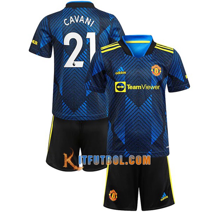 Camiseta Futbol Manchester United (Cavani 21) Ninos Tercero 2021/2022