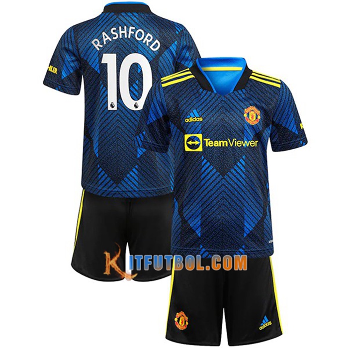 Camiseta Futbol Manchester United (Rashford 10) Ninos Tercero 2021/2022
