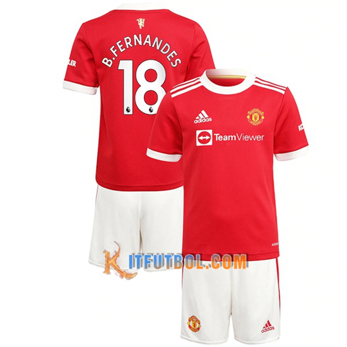 Camiseta Futbol Manchester United (B.Fernandes 18) Ninos Titular 2021/2022