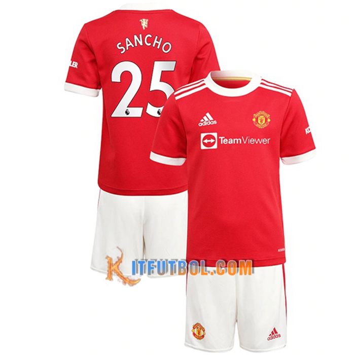 Camiseta Futbol Manchester United (Sancho 25) Ninos Titular 2021/2022
