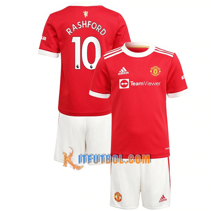 Camiseta Futbol Manchester United (Rashford 10) Ninos Titular 2021/2022