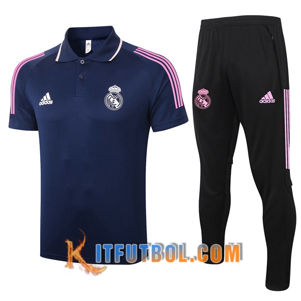 Nueva Polo Futbol Real Madrid + Pantalones Azul Royal 20/21