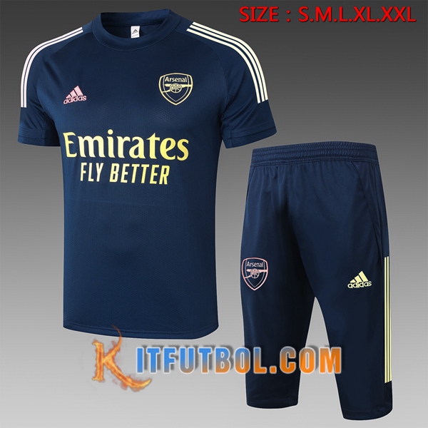 Camisetas de entrenamiento Arsenal + Pantalones 3/4 Azul Royal 20/21