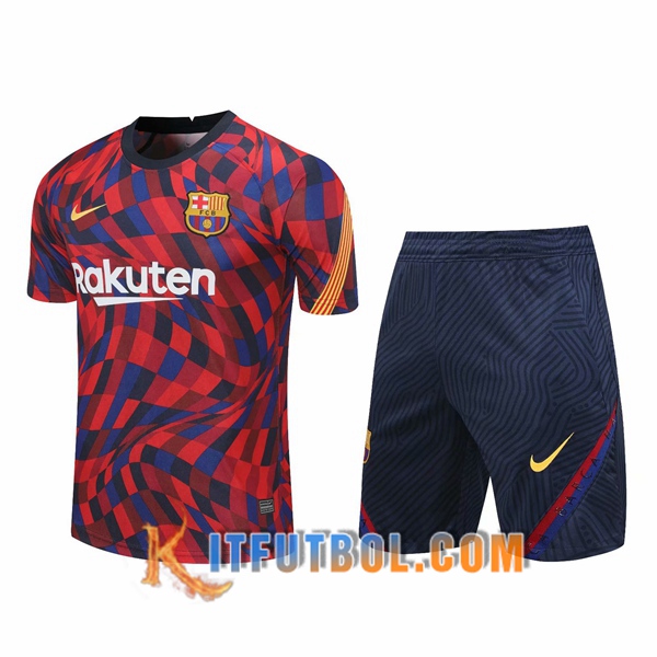Camisetas de entrenamiento FC Barcelona + Shorts Roja 20/21