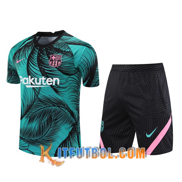 Camisetas de entrenamiento FC Barcelona + Shorts Azul 20/21