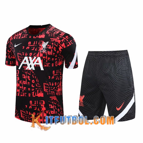 Camisetas de entrenamiento FC Liverpool + Shorts Roja 20/21