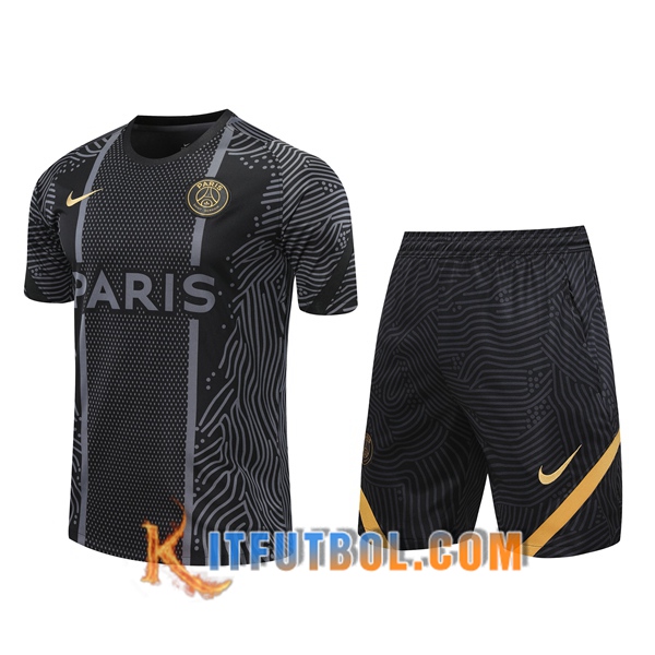 Camisetas de entrenamiento PSG + Shorts Negro 20/21