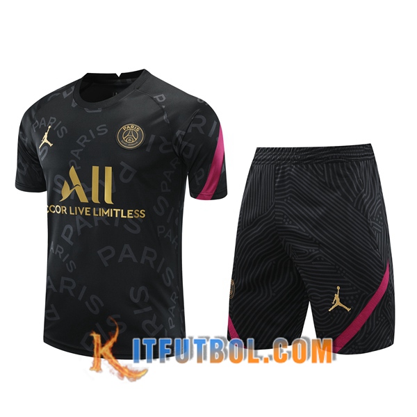 Camisetas de entrenamiento PSG + Shorts Negro 20/21