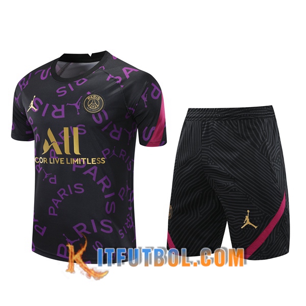 Camisetas de entrenamiento PSG + Shorts Negro 20/21