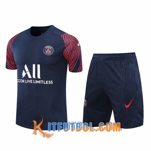 Camisetas de entrenamiento PSG + Shorts Azul Royal 20/21
