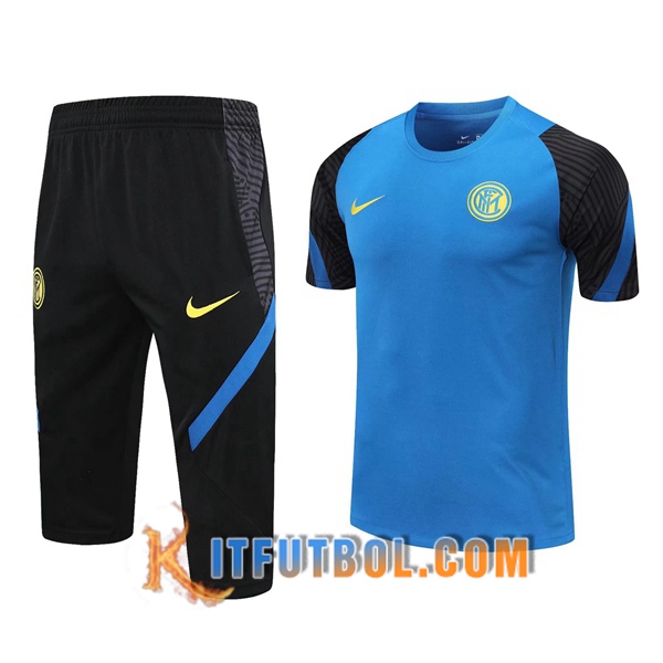 Camisetas de entrenamiento Inter Milan + Pantalones 3/4 Azul 20/21