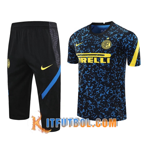Camisetas de entrenamiento Inter Milan + Pantalones 3/4 Azul 20/21