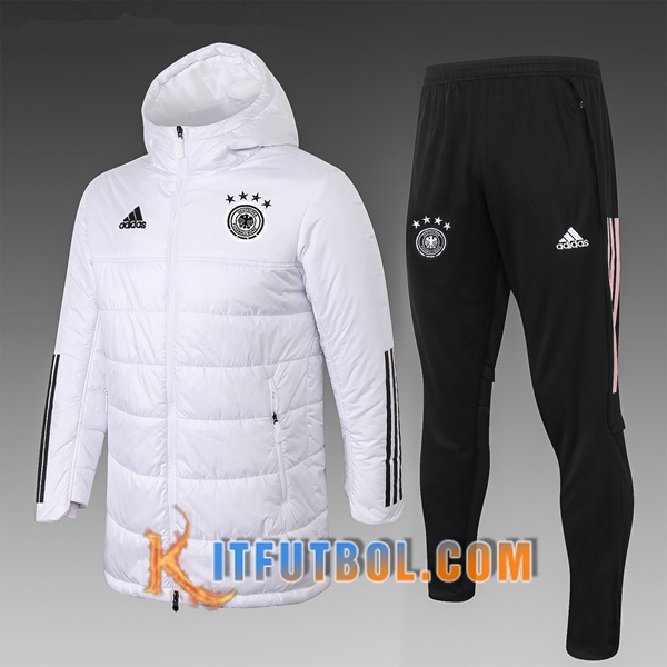Nueva Chaqueta de Plumas Alemania Blanco + Pantalones 20/21
