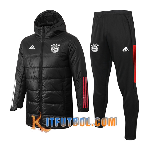 Nueva Chaqueta de Plumas Bayern Munich Negro + Pantalones 20/21