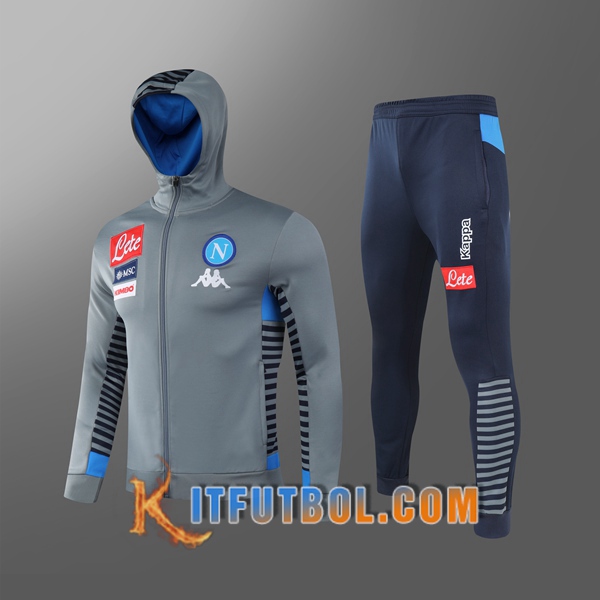Nueva Chandal Futbol - Chaqueta con capucha + Pantalones SSC Napoli Gris 20/21