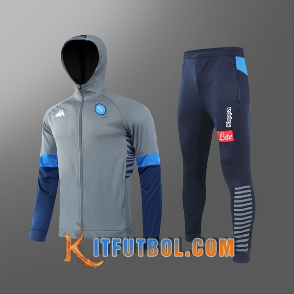 Nueva Chandal Futbol - Chaqueta con capucha + Pantalones SSC Napoli Gris 20/21