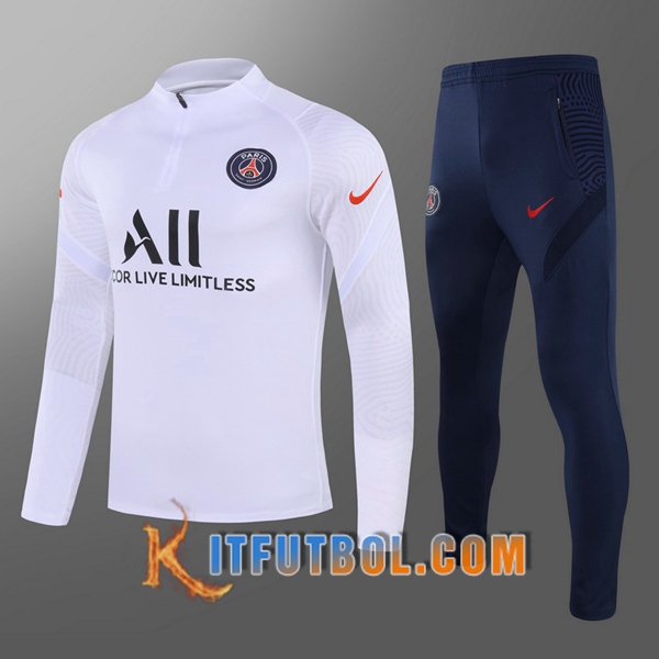 Nueva Chandal Futbol + Pantalones PSG Ninos Blanco 20/21