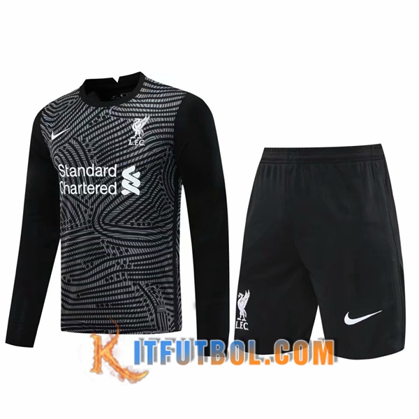 Traje Camiseta Futbol FC Liverpool Portero Negro 20/21