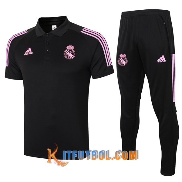 Nueva Polo Futbol Real Madrid + Pantalones Negro 20/21