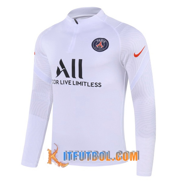 Nueva Entrenamiento Sudadera Pairis PSG Blanco 20/21