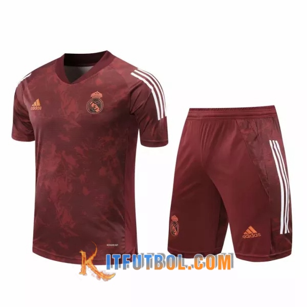 Camisetas de entrenamiento Real Madrid + Shorts Roja 20/21
