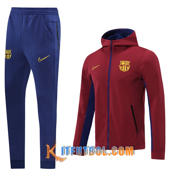 Nueva Chandal Futbol - Chaqueta con capucha + Pantalones FC Barcelona Roja 20/21