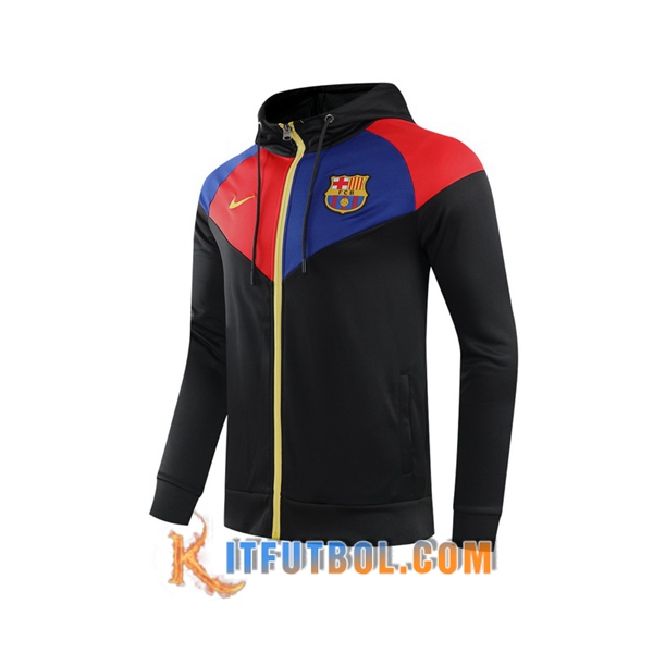 Nueva Chaqueta Futbol Con Capucha FC Barcelona Negro 20/21