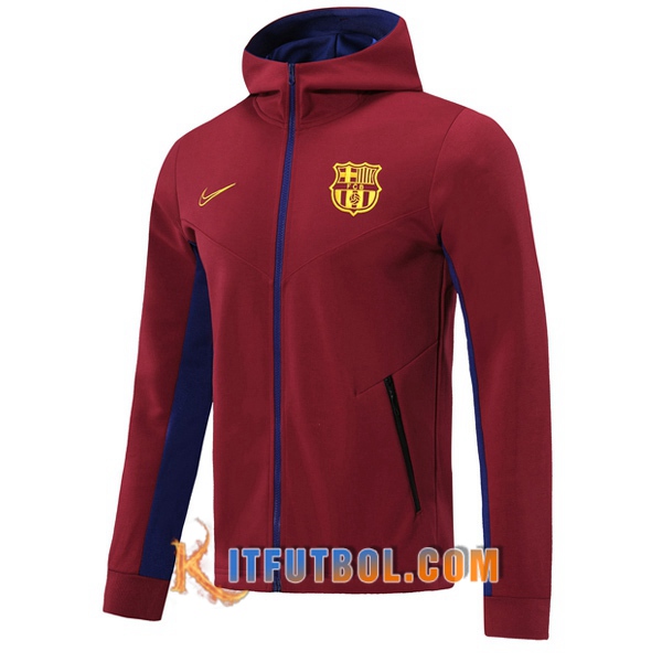 Nueva Chaqueta Futbol Con Capucha FC Barcelona Roja 20/21