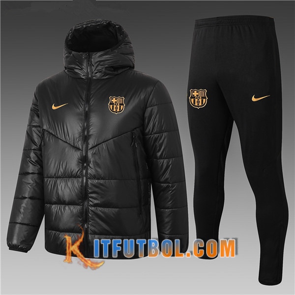 Nueva Chaqueta de Plumas FC Barcelona Negro + Pantalones 20/21