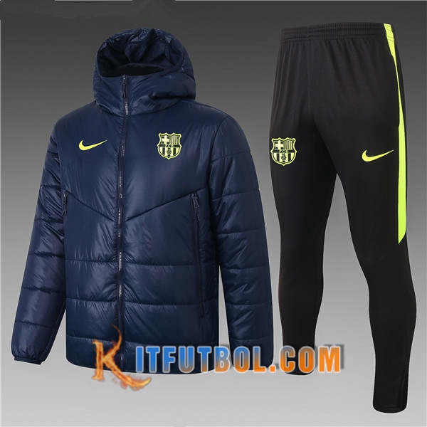 Nueva Chaqueta de Plumas FC Barcelona Azul Marin + Pantalones 20/21