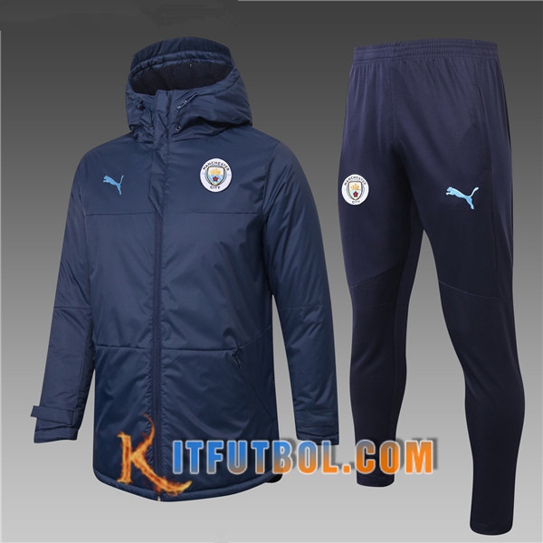 Nueva Chaqueta de Plumas Manchester City Azul Marin + Pantalones 20/21