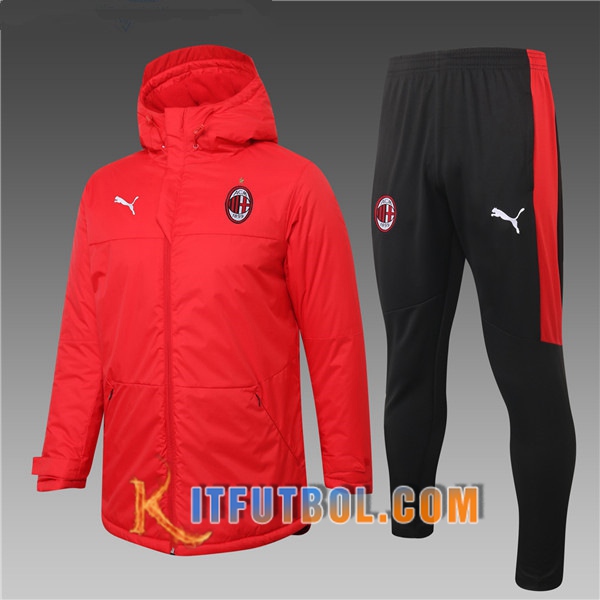 Nueva Chaqueta de Plumas Milan AC Roja + Pantalones 20/21