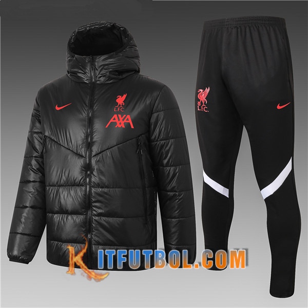 Nueva Chaqueta de Plumas FC Liverpool Negro + Pantalones 20/21
